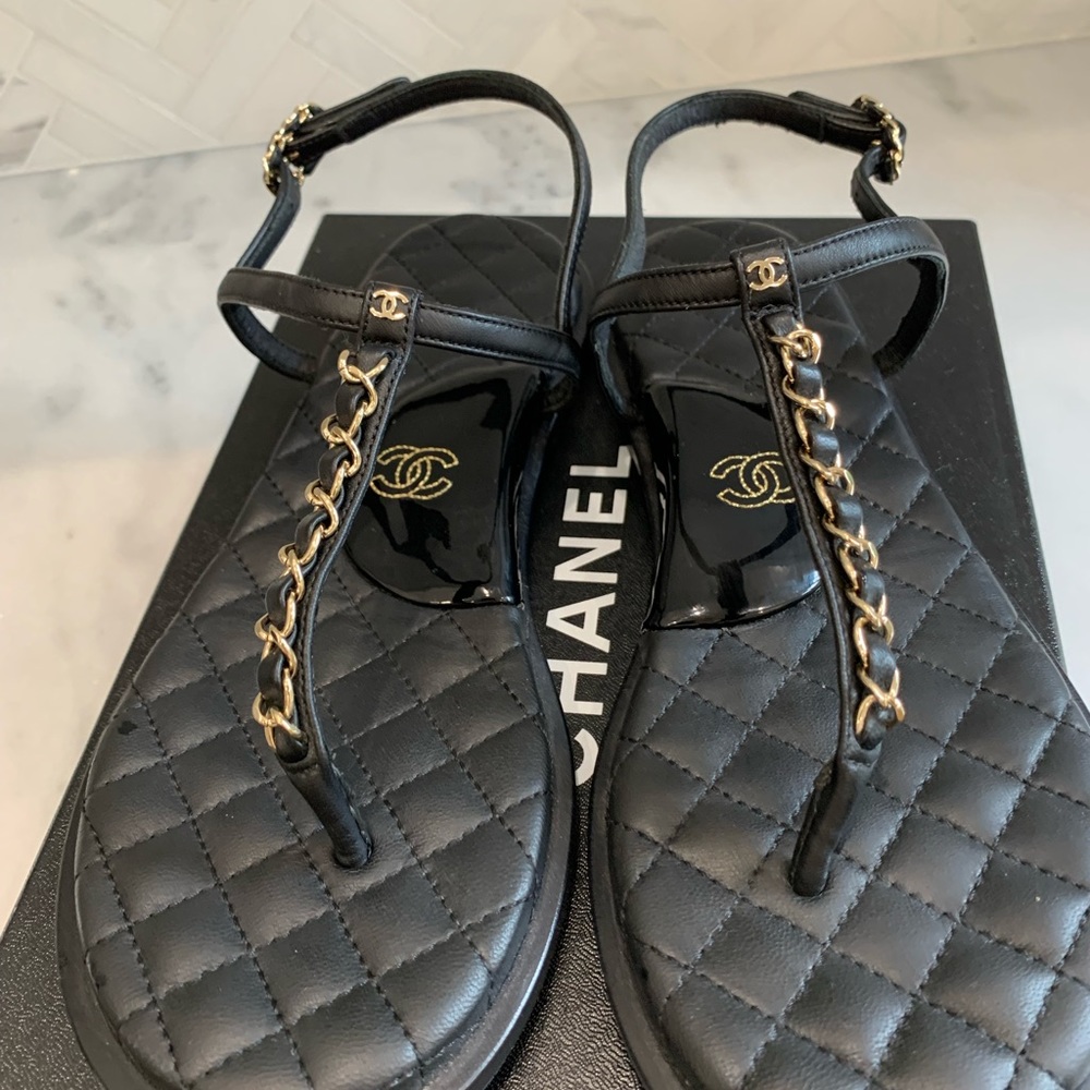 Classic Chanel quilted sandals